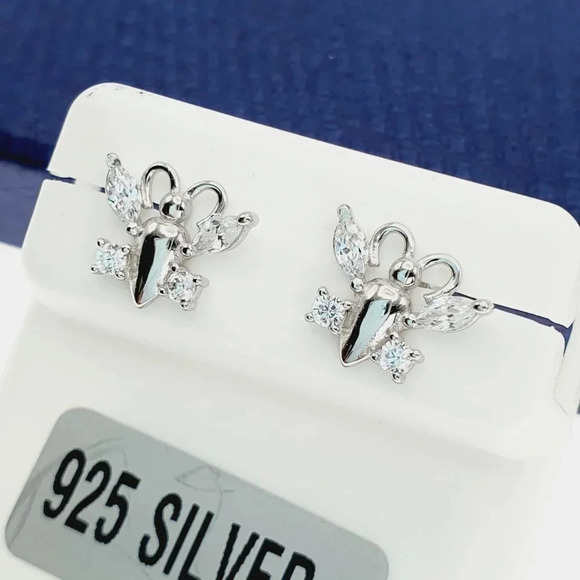 "925 Sterling Silver CZ Stud Earrings for Women/Girl, US925P1226 - Picture 8 of 10